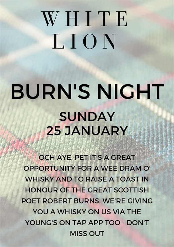Burns Night | The White Lion Hotel