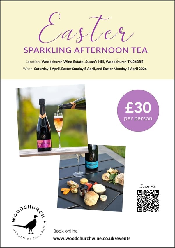 Easter Sparkling Afternoon Tea at Woodchurch Vineyard