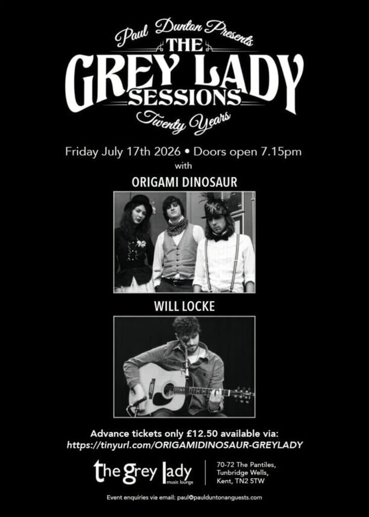 The Grey Lady Sessions: ORIGAMI DINOSAUR + support from WILL LOCKE