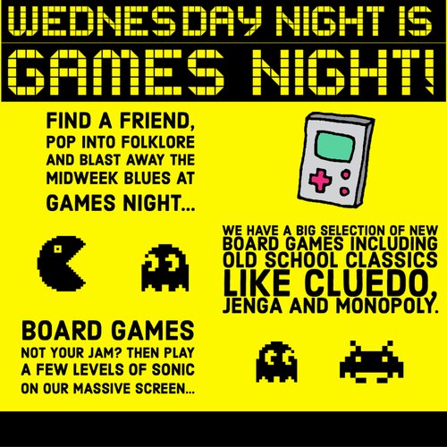 games night at folklore