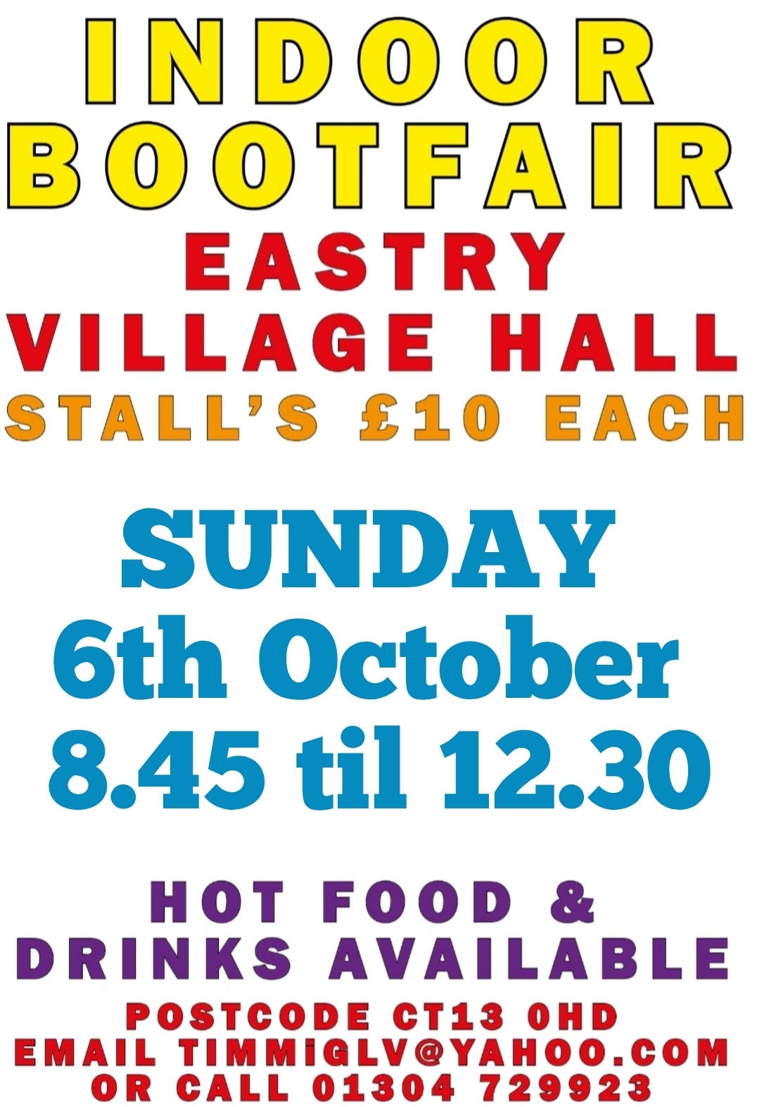 Eastry Village Hall indoor bootfair